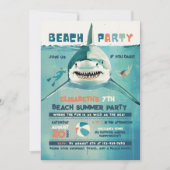 Shark Summer Beach Party Einladung (Vorderseite)