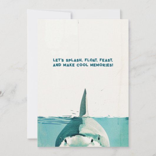 Shark Summer Beach Party Einladung (Rückseite)