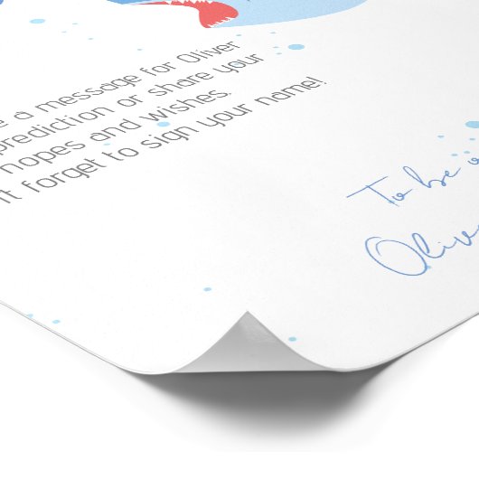 Shark Summer Party Pool und Birthday Time Kapsel Poster (Ecke)