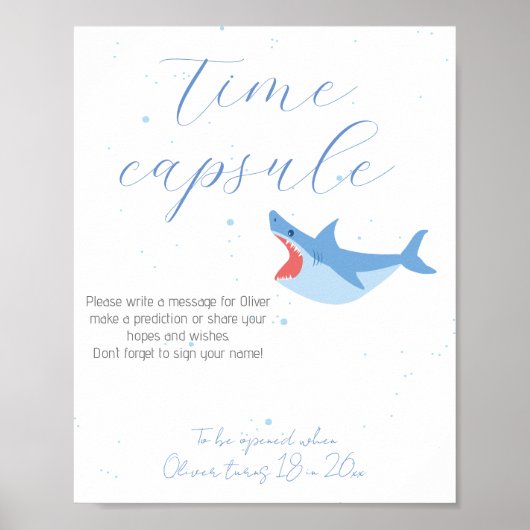 Shark Summer Party Pool und Birthday Time Kapsel Poster (Vorne)