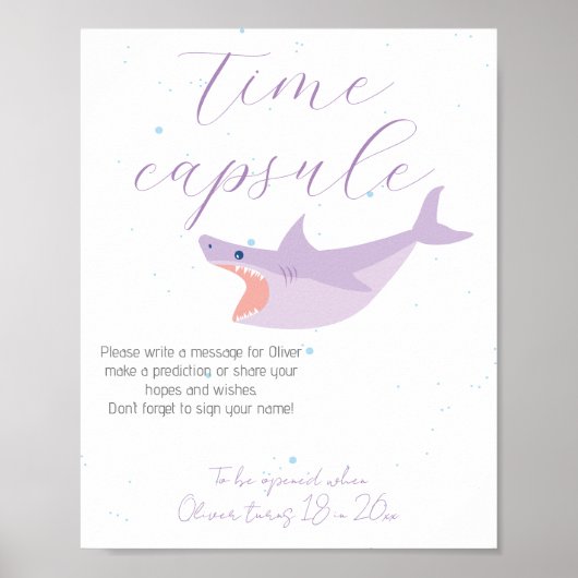 Shark Summer Party Pool und Birthday Time Kapsel Poster (Vorne)