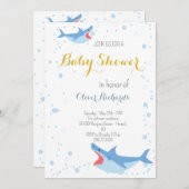Shark Summer Party Splash Kinderdusche Einladung (Vorne/Hinten)