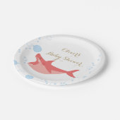 Shark Summer Red und Blue Bubbles Baby Dusche Pappteller (Schrägansicht)