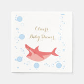 Shark Summer Red und Blue Bubbles Baby Dusche Serviette (Vorderseite)