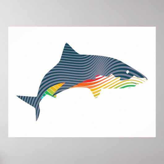 Shark Swoosh Illustration Poster (Vorne)