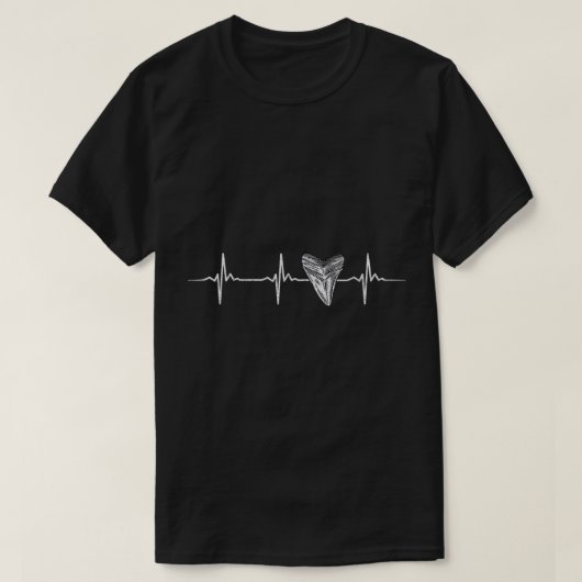 Shark Teeth Collector Fossil Hunter Heart EKG T-Sh T-Shirt (Design vorne)