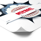 Shark Teeth Open Mouth Personalisiert Poster (Ecke)