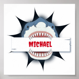 Shark Teeth Open Mouth Personalisiert Poster