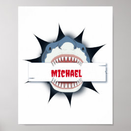 Shark Teeth Open Mouth Personalisiert Poster