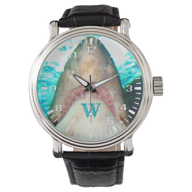 Shark Teeth Personalisiert Watch Armbanduhr (Vorderseite)