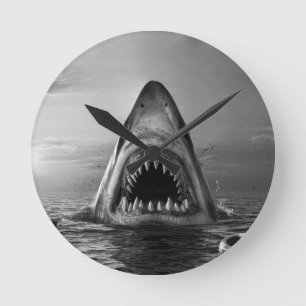 Shark Teeth Runde Wanduhr
