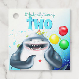 Shark Theme Kindergeburtstag Geschenkanhänger