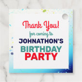 Shark Theme Kindergeburtstag Geschenkanhänger (Rückseite)