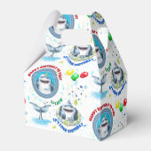 Shark Theme Kindergeburtstag Geschenkschachtel (Rückseite)