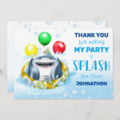 Shark Theme Kindergeburtstag Party Dankeskarte (Vorne/Hinten)