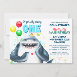 Shark Theme Kindergeburtstag Party laden Einladung