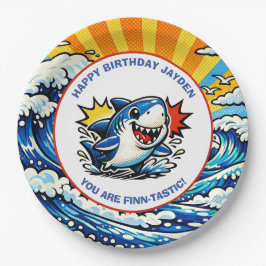 Shark Themed Nautical Boy's Birthday Party Pappteller