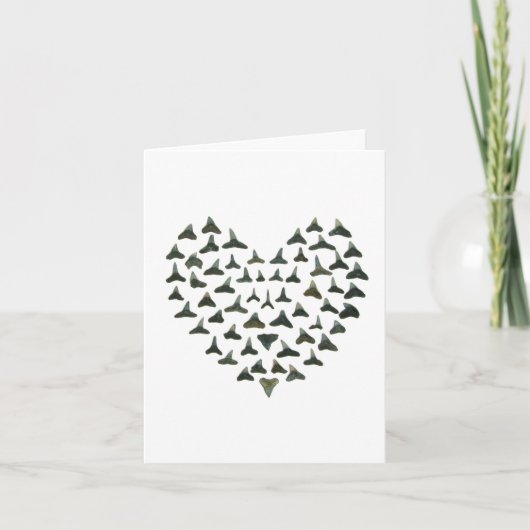 Shark Tooth Heart Notecard Karte (Vorderseite)