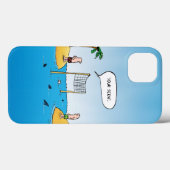 Shark Volleyball Funny Cartoon Case-Mate iPhone Hülle (Rückseite (Horizontal))