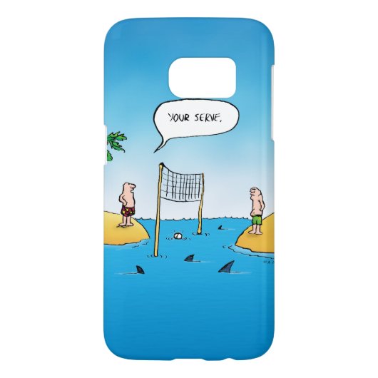 Shark Volleyball Funny Cartoon Case-Mate Samsung Galaxy Hülle (Rückseite)