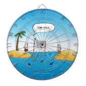 Shark Volleyball Funny Cartoon Dartscheibe (vorne)