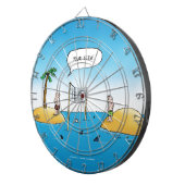 Shark Volleyball Funny Cartoon Dartscheibe (Vorderseite rechts)