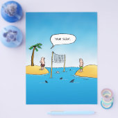 Shark Volleyball Funny Cartoon Flyer (Einzeln)