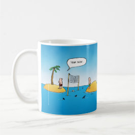 Shark Volleyball Funny Cartoon Kaffeetasse