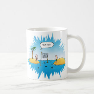 Shark Volleyball Funny Cartoon Kaffeetasse