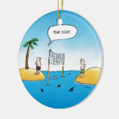 Shark Volleyball Funny Cartoon Keramik Ornament (Links)