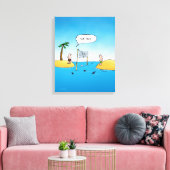 Shark Volleyball Funny Cartoon Leinwanddruck (Insitu (Wohnzimmer))