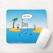 Shark Volleyball Funny Cartoon Mousepad (Mit Mouse)