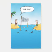 Shark Volleyball Funny Cartoon Post-it Klebezettel (Vorderseite)