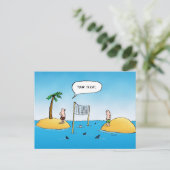 Shark Volleyball Funny Cartoon Postcard Postkarte (Stehend Vorderseite)