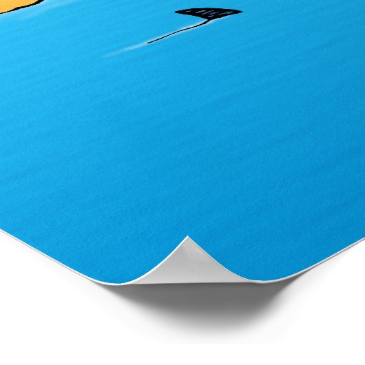 Shark Volleyball Funny Cartoon Poster (Ecke)