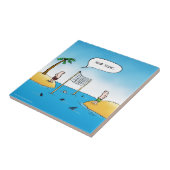 Shark Volleyball Funny Cartoon Tile Fliese (Seite)