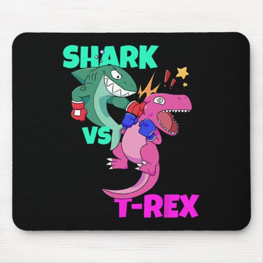 Shark Vs Dinosaur T Rex Boxhandschuhe für Kinder J Mousepad (Vorne)