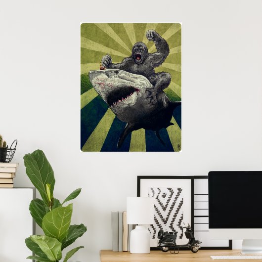 Shark vs. Gorilla Poster (Heimbüro)