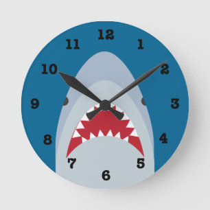 Shark Wall Clock (with numbers) Runde Wanduhr