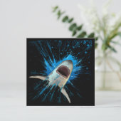 SHARK WASSER SPLASH OCEAN EINLADUNG (Stehend Vorderseite)