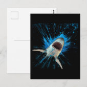 SHARK WASSER SPLASH OCEAN POSTKARTE (Vorne/Hinten)
