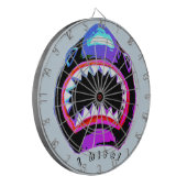 Shark Watercolor Pink Lila Illustration Dartscheibe (Vorderseite Links)