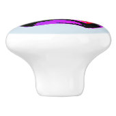 Shark Watercolor Pink Lila Illustration Keramikknauf (Seitenansicht)