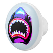 Shark Watercolor Pink Lila Illustration Keramikknauf (Rechts)