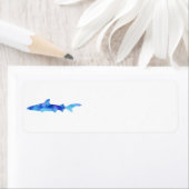 Shark Watercolor Silhouette Farbe Aquamarines blau (Insitu)