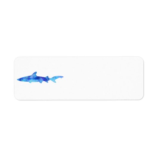 Shark Watercolor Silhouette Farbe Aquamarines blau (Vorne)