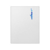 Shark Watercolor Silhouette Farbe Aquamarines blau Notizblock (Rotiert)