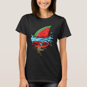 Shark Watermelon Fisch Fisch Sommerfrüchte Slice S T-Shirt
