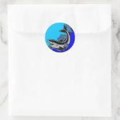 Shark Waves Runder Aufkleber (Tasche)