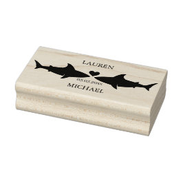 Shark Wedding Rubber Briefmarke Gummistempel